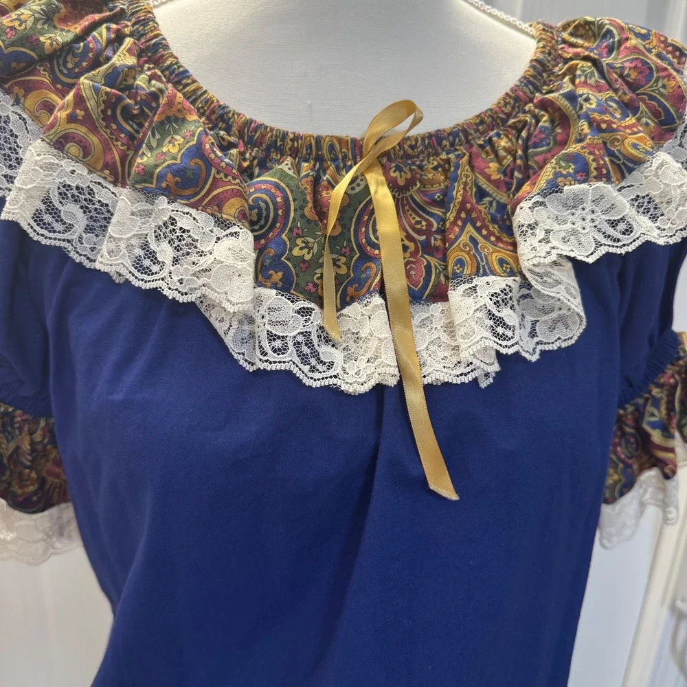 Vintage Square Up Fashions Square Dance Skirt Set Paisley Lace Women's Small